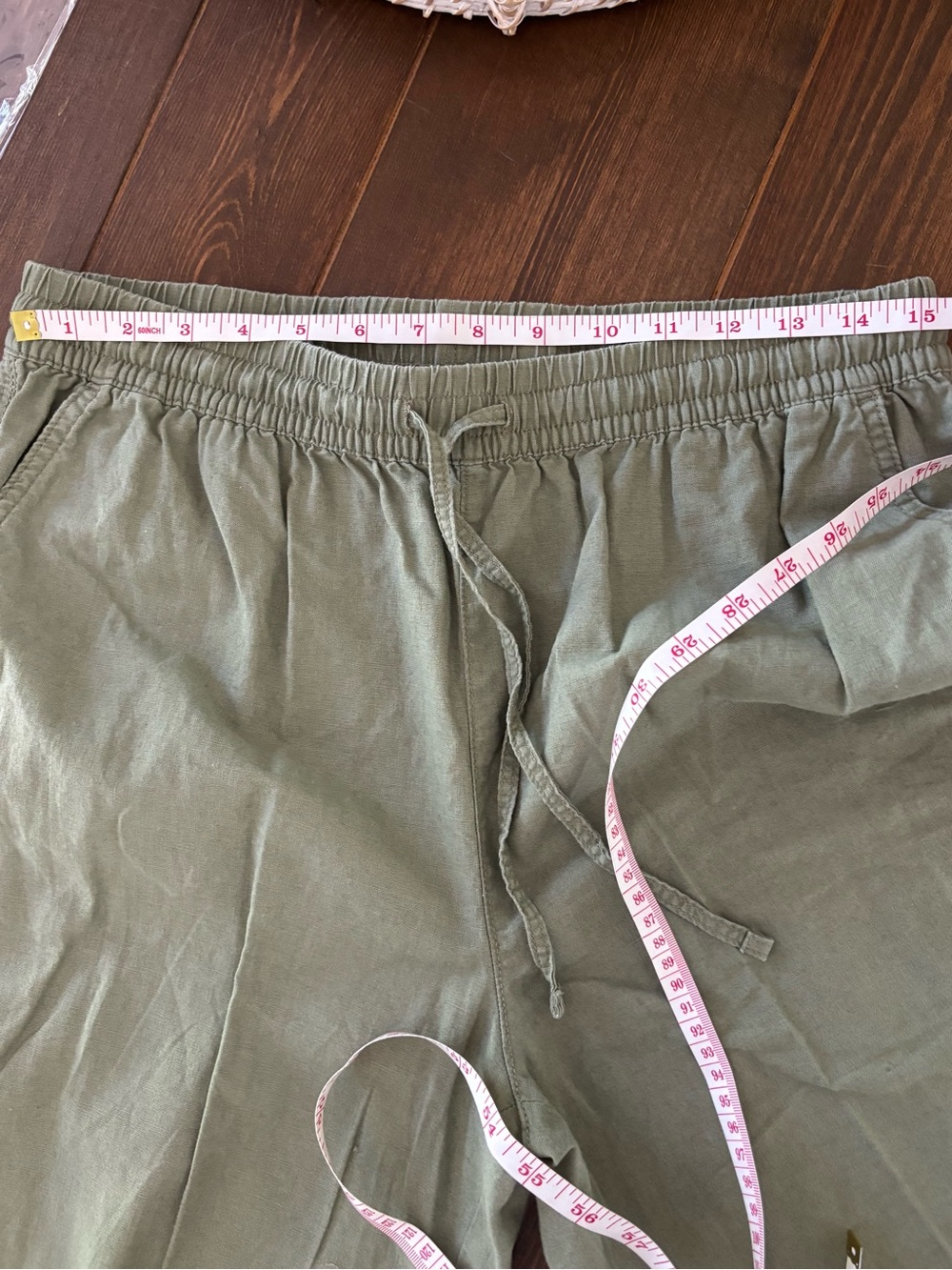 H&M Linen Blend Wide Leg Pants – Khaki Green – Size Medium - Picture 7 of 9